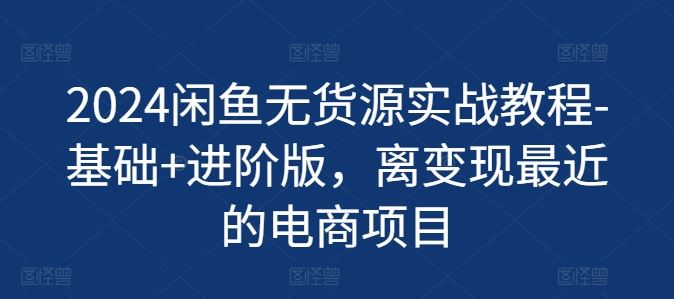 2024闲鱼无货源实战教程-基础+进阶版，离变现最近的电商项目-占领资源网