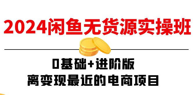 （11535期）2024闲鱼-无货源实操班：0基础+进阶版，离变现最近的电商项目（15节）-占领资源网