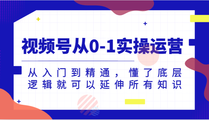 视频号从0-1实操运营，从入门到精通，懂了底层逻辑就可以延伸所有知识（更新2024.7）-占领资源网