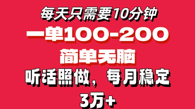 （11601期）每天10分钟，一单100-200块钱，简单无脑操作，可批量放大操作月入3万+！-占领资源网