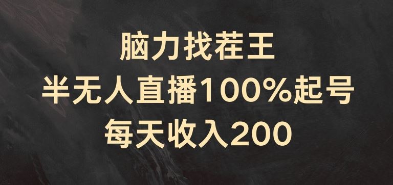 脑力找茬王，半无人直播100%起号，每天收入200+【揭秘】-占领资源网