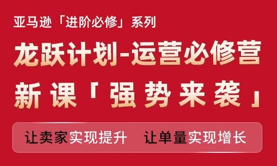 亚马逊进阶必修系列，龙跃计划-运营必修营新课，让卖家实现提升 让单量实现增长-占领资源网