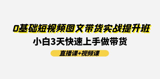 （11641期）0基础短视频图文带货实战提升班(直播课+视频课)：小白3天快速上手做带货-占领资源网