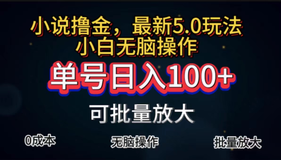 （11651期）全自动小说撸金，单号日入100+小白轻松上手，无脑操作-占领资源网