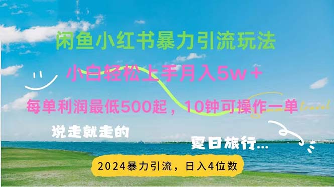 （11650期）2024暑假赚钱项目小红书咸鱼暴力引流，简单无脑操作，每单利润500+，…-占领资源网