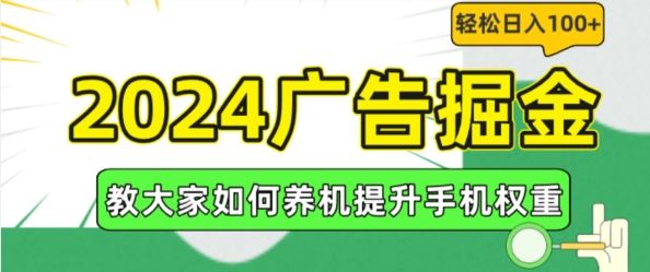2024广告掘金，教大家如何养机提升手机权重，轻松日入100+【揭秘】-占领资源网
