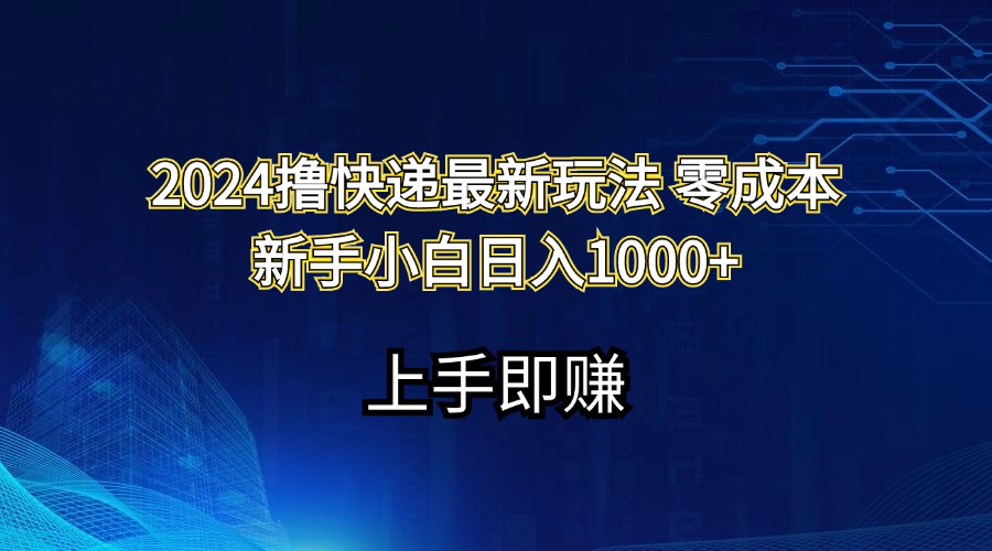 （11680期）2024撸快递最新玩法零成本新手小白日入1000+-占领资源网