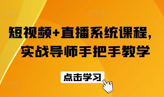 短视频+直播系统课程，实战导师手把手教学-占领资源网