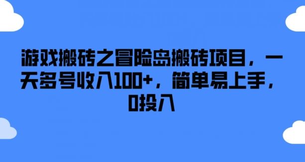 游戏搬砖之冒险岛搬砖项目，一天多号收入100+，简单易上手，0投入【揭秘】-占领资源网