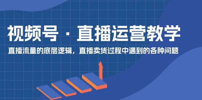 视频号直播运营教学：直播流量的底层逻辑，直播卖货过程中遇到的各种问题-占领资源网