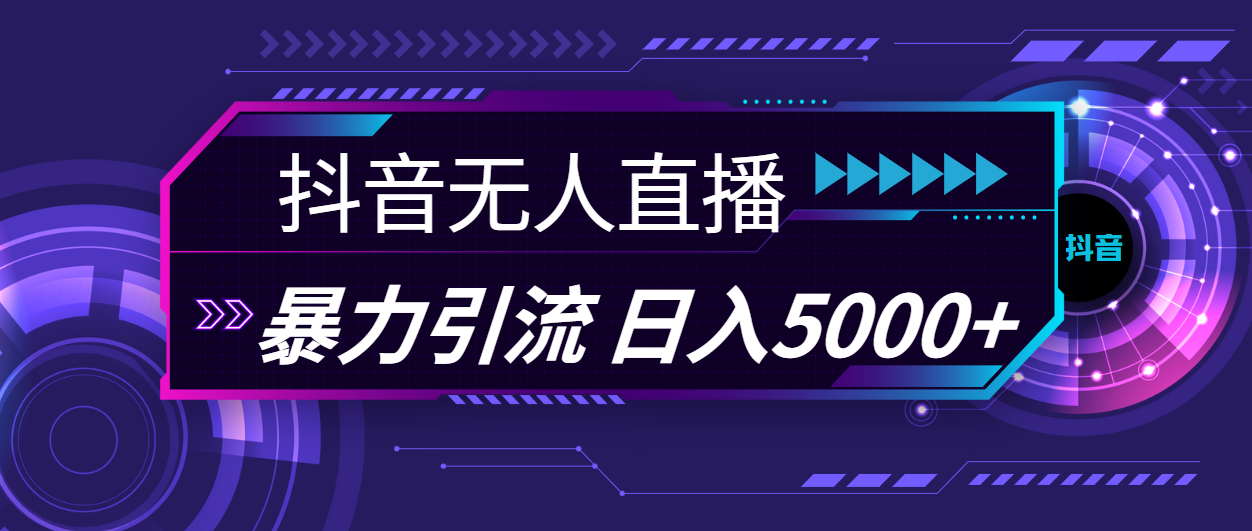 （11709期）抖音无人直播，暴利引流，日入5000+-占领资源网