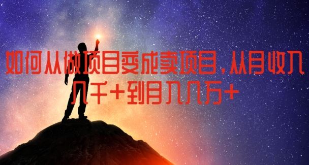 如何从做项目变成卖项目，从月收入几千到月入几万【揭秘】-占领资源网