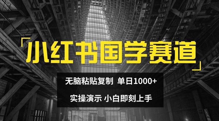 小红书国学赛道，无脑粘贴复制，单日1K，实操演示，小白即刻上手【揭秘】-占领资源网