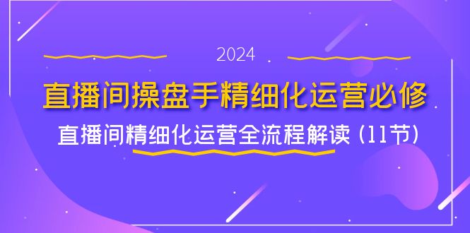 （11796期）直播间-操盘手精细化运营必修，直播间精细化运营全流程解读 (11节)-占领资源网