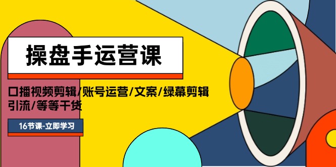 （11803期）操盘手运营课程：口播视频剪辑/账号运营/文案/绿幕剪辑/引流/干货/16节-占领资源网