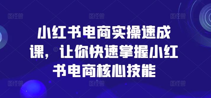 小红书电商实操速成课，让你快速掌握小红书电商核心技能-占领资源网