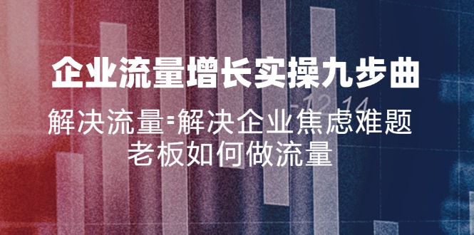 （11822期）企业流量增长实战九步曲，解决流量=解决企业焦虑难题，老板如何做流量-占领资源网