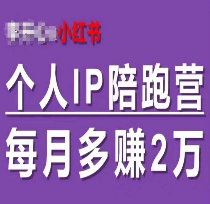 小红书个人IP陪跑营，60天拥有自动转化成交的双渠道个人IP，每月多赚2w-占领资源网