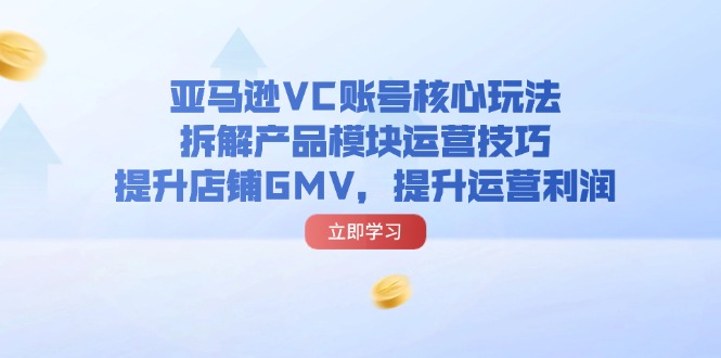 （11848期）亚马逊VC账号核心玩法，拆解产品模块运营技巧，提升店铺GMV，提升运营利润-占领资源网