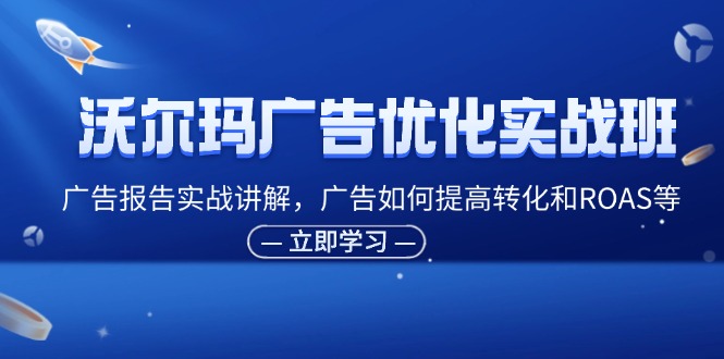 （11847期）沃尔玛广告优化实战班，广告报告实战讲解，广告如何提高转化和ROAS等-占领资源网
