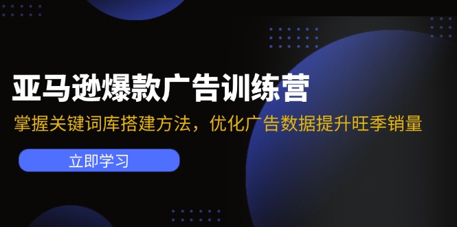 （11858期）亚马逊爆款广告训练营：掌握关键词库搭建方法，优化广告数据提升旺季销量-占领资源网