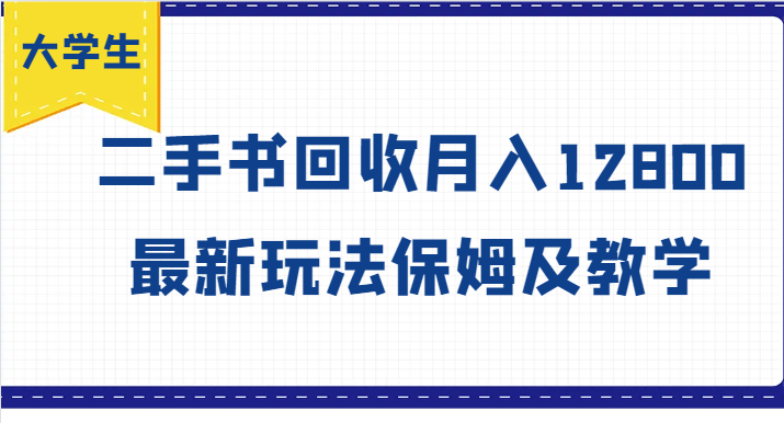 大学生创业风向标，二手书回收月入12800，最新玩法保姆及教学-占领资源网
