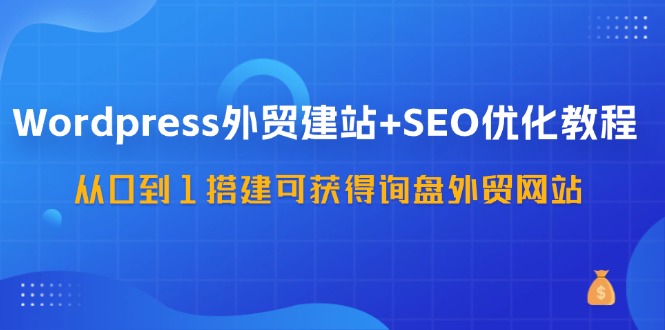WordPress外贸建站+SEO优化教程，从0到1搭建可获得询盘外贸网站（57节课）-占领资源网