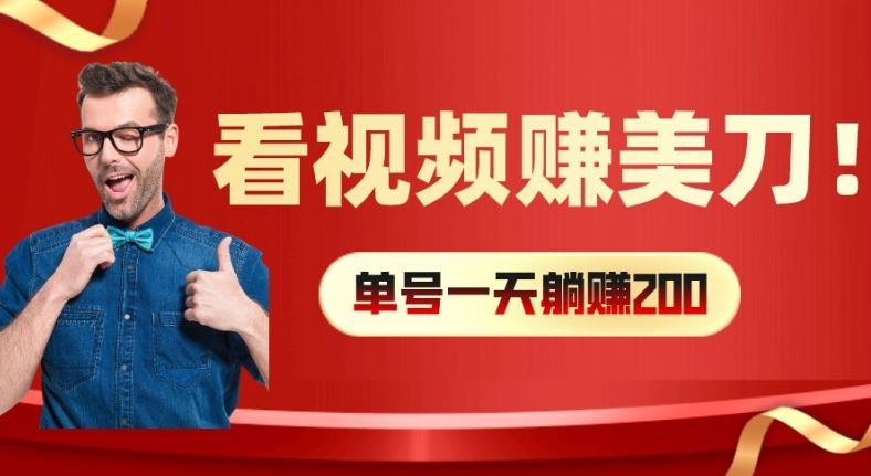 看视频赚美刀：每小时40+，多号矩阵可放大收益【揭秘】-占领资源网
