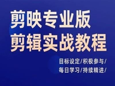 剪映专业版剪辑实战教程，目标设定/积极参与/每日学习/持续精进-占领资源网