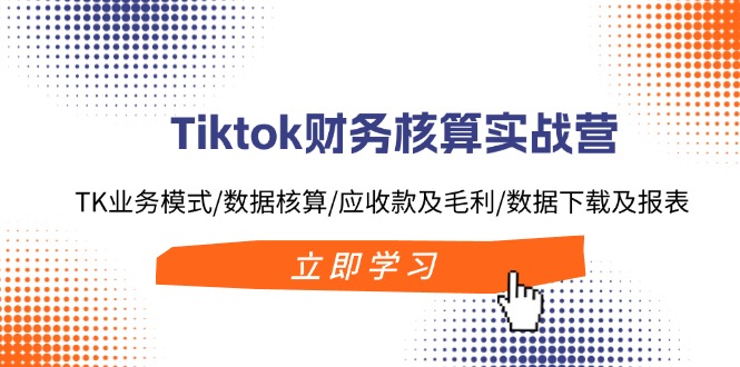 （11978期）Tiktok财务核算实战营：TK业务模式/数据核算/应收款及毛利/数据下载及报表-占领资源网