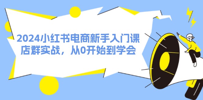 2024小红书电商新手入门课，店群实战，从0开始到学会（31节）-占领资源网