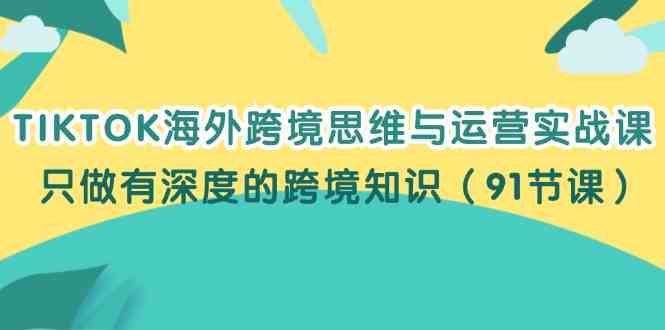 TIKTOK海外跨境思维与运营实战课，只做有深度的跨境知识（91节课）-占领资源网