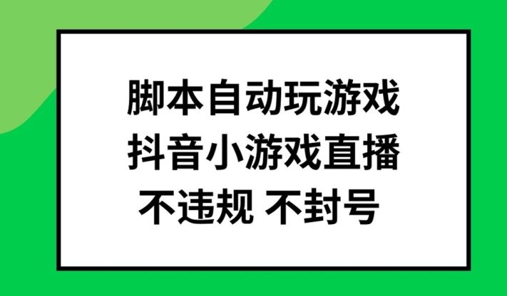脚本自动玩游戏，抖音小游戏直播，不违规不封号可批量做【揭秘】-占领资源网