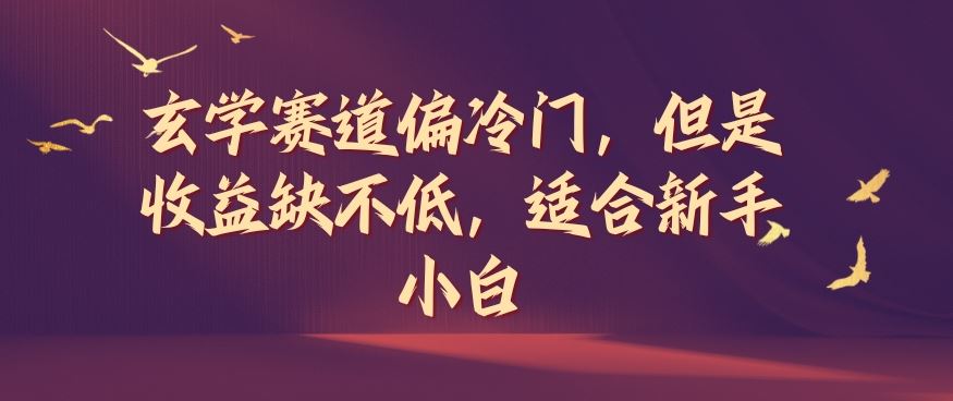 玄学赛道偏冷门，但是收益缺不低，适合新手小白【揭秘】-占领资源网