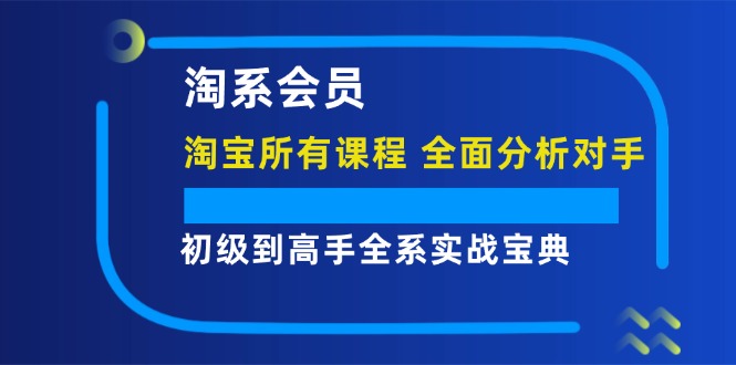 （12055期）淘系会员【淘宝所有课程，全面分析对手】，初级到高手全系实战宝典-占领资源网