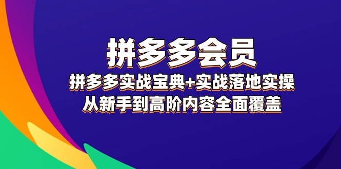 （12056期）拼多多 会员，拼多多实战宝典+实战落地实操，从新手到高阶内容全面覆盖-占领资源网