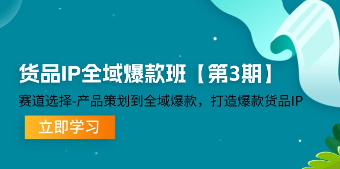 （12078期）货品-IP全域爆款班【第3期】赛道选择-产品策划到全域爆款，打造爆款货品IP-占领资源网
