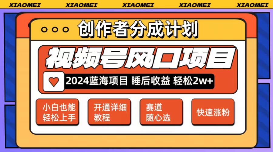 （12084期）微信视频号大风口项目 轻松月入2w+ 多赛道选择，可矩阵，玩法简单轻松上手-占领资源网