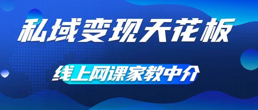 私域变现天花板，网课家教中介，只做渠道和流量，让大学生给你打工，0成本实现月入五位数【揭秘】-占领资源网