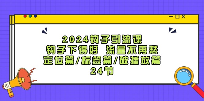 （12097期）2024钩子·引流课：钩子下得好 流量不再愁，定位篇/标签篇/破播放篇/24节-占领资源网