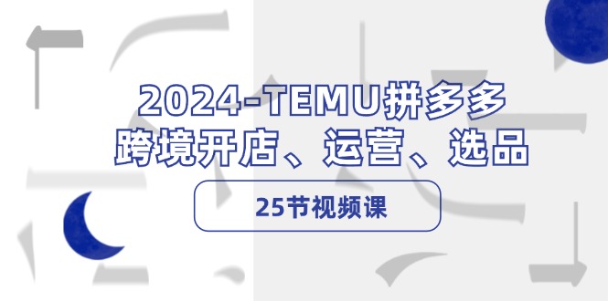 （12106期）2024-TEMU拼多多·跨境开店、运营、选品（25节视频课）-占领资源网