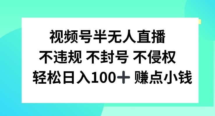 视频号半无人直播，不违规不封号，轻松日入100+【揭秘】-占领资源网