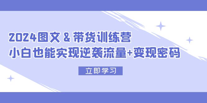 （12137期）2024 图文+带货训练营，小白也能实现逆袭流量+变现密码-占领资源网