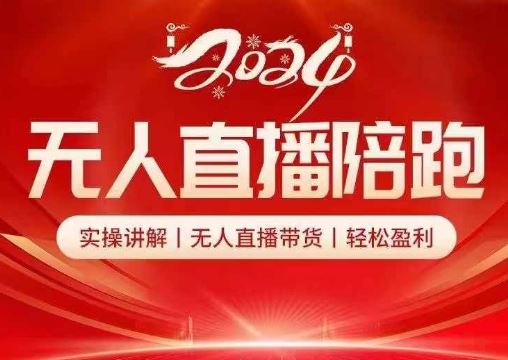 2024无人直播陪跑全套课，实操讲解，无人直播带货，轻松盈利-占领资源网