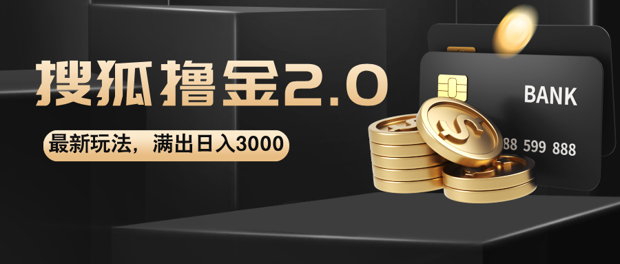 （12212期）搜狐撸金2.0最新玩法，无脑日入3000+，可无限扩大-占领资源网