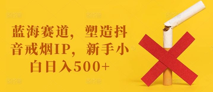 蓝海赛道，塑造抖音戒烟IP，新手小白日入500+【揭秘】-占领资源网