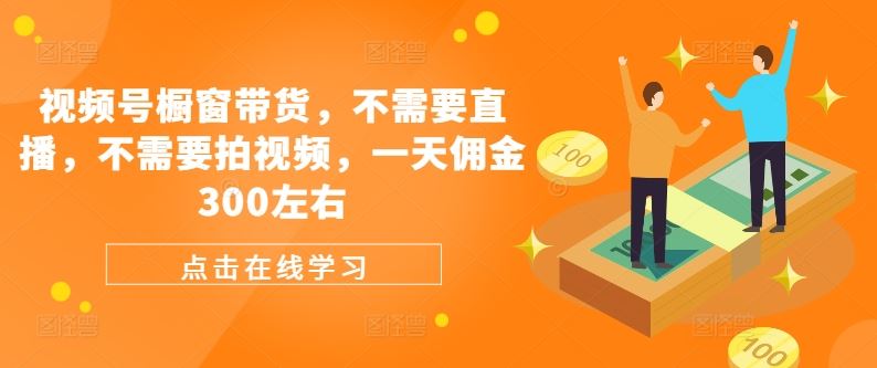 视频号橱窗带货，不需要直播，不需要拍视频，一天佣金300左右-占领资源网