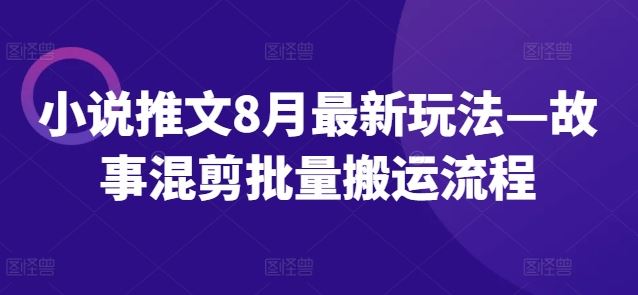 小说推文8月最新玩法—故事混剪批量搬运流程-占领资源网