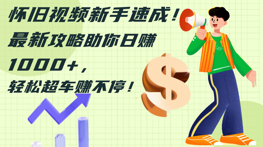 （12250期）怀旧视频新手速成！最新攻略助你日赚1000+，轻松超车赚不停-占领资源网