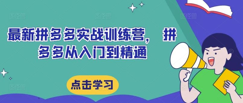 最新拼多多实战训练营， 拼多多从入门到精通-占领资源网